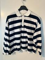 H&M - donkerblauw wit gestreept rugbyshirt | maat XL, H&M, Wit, Maat 46/48 (XL) of groter, Ophalen of Verzenden