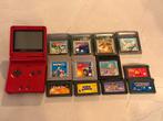 Gameboy Advance SP met 11 spellen, Spelcomputers en Games, Spelcomputers | Nintendo Game Boy, Ophalen, Zo goed als nieuw, Game Boy Advance SP