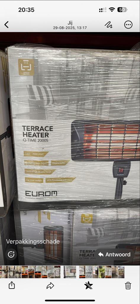 Terrace Heater Q-Time 2000S - met verpakkingsschade., Zakelijke goederen, Partijgoederen en Retail | Partijgoederen, Tuin en Doe-het-zelf