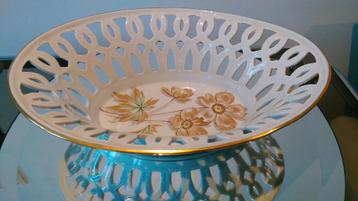 Coupe in Limoges porselein fruitschaal ajourée 33cm beschikbaar voor biedingen