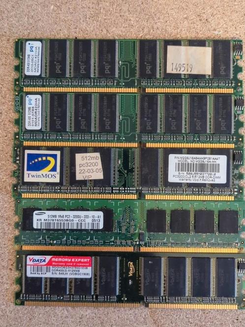 Geheugens , 128 mb 256 mb 512 mb, Computers en Software, RAM geheugen, Gebruikt, Desktop, DDR, Ophalen of Verzenden