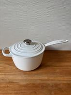 Le Creuset Steelpan Wit, 16 cm, Gietijzer, Geëmailleerd, Ophalen of Verzenden, Gebruikt, Gietijzer, Kookpan of Snelkookpan