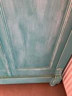 Mintgroene Brocante Meidenkast, Huis en Inrichting, Gebruikt, 100 tot 150 cm, Ophalen of Verzenden, Met lade(s)
