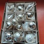 Oude glazen zilveren kerstballen +ornamenten en oude piek, 2, Diversen, Kerst, Ophalen of Verzenden, Gebruikt
