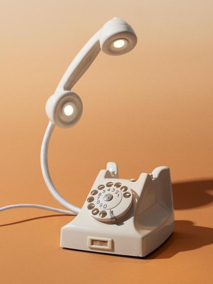 Tafellamp "PTT Wit Bakeliet”, Huis en Inrichting, Lampen | Tafellampen, Zo goed als nieuw, Minder dan 50 cm, Kunststof, Ophalen of Verzenden