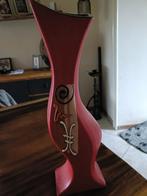 Rode decoratieve vaas met sterrenbeeld (vis), 50 tot 75 cm, Aardewerk of Porselein, Ophalen of Verzenden, Zo goed als nieuw