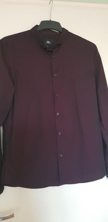 Overhemd, bordeaux rood, maat L beschikbaar voor biedingen