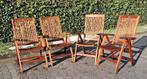 4 Hartman Selection teakhouten standenstoelen, inklapbaar, Ophalen, Gebruikt