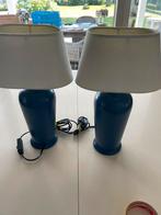 Twee schemerlampen met kapjes staande lampen, Wit, Rond, Ophalen of Verzenden, Zo goed als nieuw