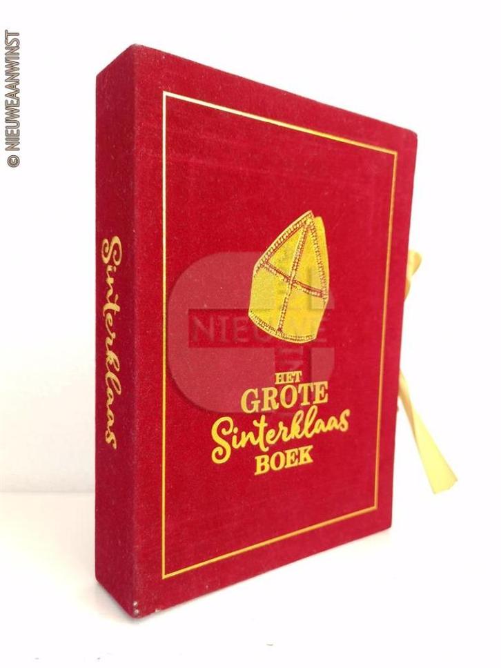Decoratieve fluwelen Sinterklaasboek - rood/goud, 23cm, Diversen, Sinterklaas, Zo goed als nieuw, Verzenden