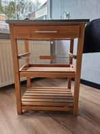 Keuken"trolley" - geen wielen, rvs bovenblad, apart dienblad, Ophalen, Gebruikt, 50 tot 100 cm, 25 tot 50 cm