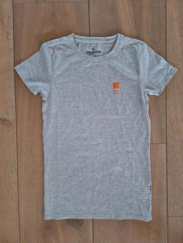 Mooi grijs gemêleerd t-shirt, shirt van Vingino in maat 164