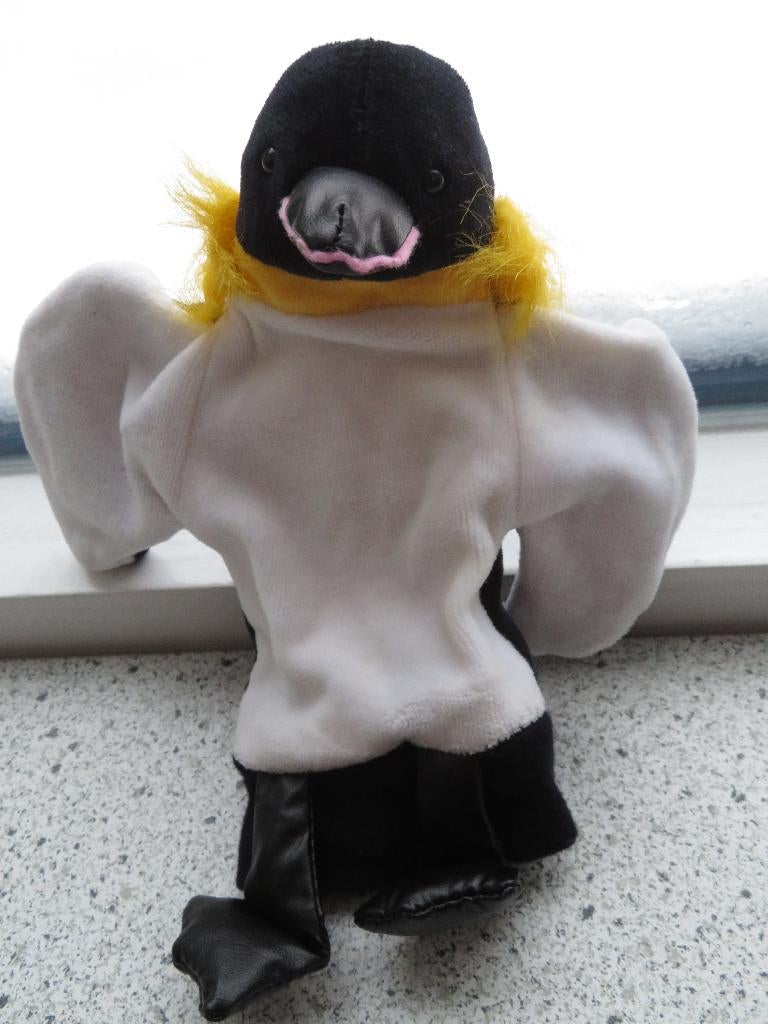 Handpop Pinguïn merk Beleduc met kunststof snavel en poten, Kinderen en Baby's, Speelgoed | Knuffels en Pluche, Zo goed als nieuw