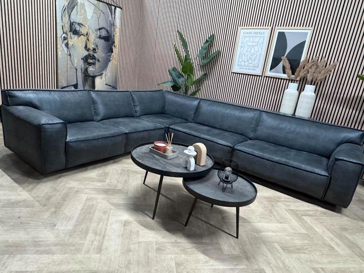 ZGAN Het Anker Hoekbank Whisper - Antraciet - 330 x 270, Huis en Inrichting, Banken | Bankstellen, Zo goed als nieuw, Hoekbank