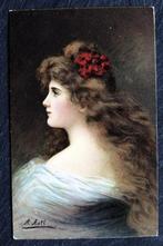 Dame met lang haar en profil, 1905, A. Asti, Verzenden, Voor 1920, Gelopen, Overige thema's