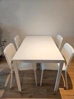Dining table and chairs (120×75, extensible to 180), Huis en Inrichting, Tafels | Eettafels, Ophalen, Zo goed als nieuw, Rechthoekig