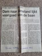 Geen dam tussen Ameland en Friesland (krant 1972), Knipsel(s), Ophalen of Verzenden
