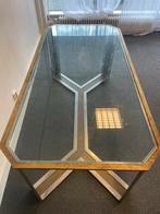 Messing tafel xl groot Romeo Rega croom glas design, Glas, Ophalen of Verzenden, Zo goed als nieuw, Vijf personen of meer