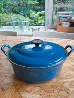 Le Creuset Blauw 28cm, Huis en Inrichting, Ophalen of Verzenden, Zo goed als nieuw, Overige materialen, Koekenpan of Braadpan