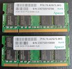 2* 2GB laptop geheugen, Computers en Software, RAM geheugen, Ophalen of Verzenden, Zo goed als nieuw, DDR2, Laptop