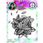 OPRUIMING!  Cling Stamp - Art By Marlene background leaves, Hobby en Vrije tijd, Verzenden, Nieuw, EZ-mounted stempel