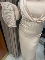 Creme avondjurk galajurk abiye, Maat 38/40 (M), Galajurk, Beige, Ophalen of Verzenden