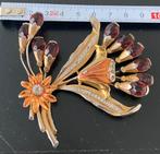 Grote -10 cm- oude bloem broche jaren ‘50, Sieraden, Tassen en Uiterlijk, Broches, Ophalen of Verzenden, Zo goed als nieuw, Overige materialen