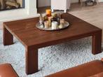 Prachtige notenhouten disign salontafel van merk quadra zgzn, 100 tot 150 cm, Vierkant, Zo goed als nieuw, Tijdloos stijlvol