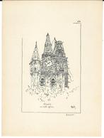 1900 - Delft - de oude kerk, Antiek en Kunst, Kunst | Etsen en Gravures, Ophalen of Verzenden