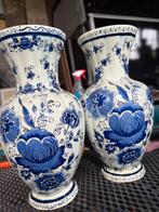 Delfts blauw vaas vazen dekselpot met leeuw, Ophalen of Verzenden