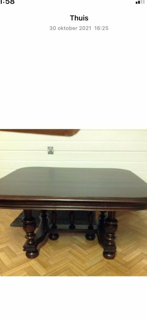 Antieke Salontafel - hoog plm 55 blad 85 x 95, Antiek en Kunst, Antiek | Meubels | Tafels, Ophalen of Verzenden