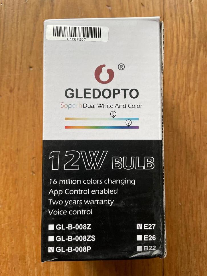 Gledopto Dual White and Color 12W, Huis en Inrichting, Lampen | Losse lampen, Nieuw, Led-lamp, Minder dan 30 watt, E27 (groot)