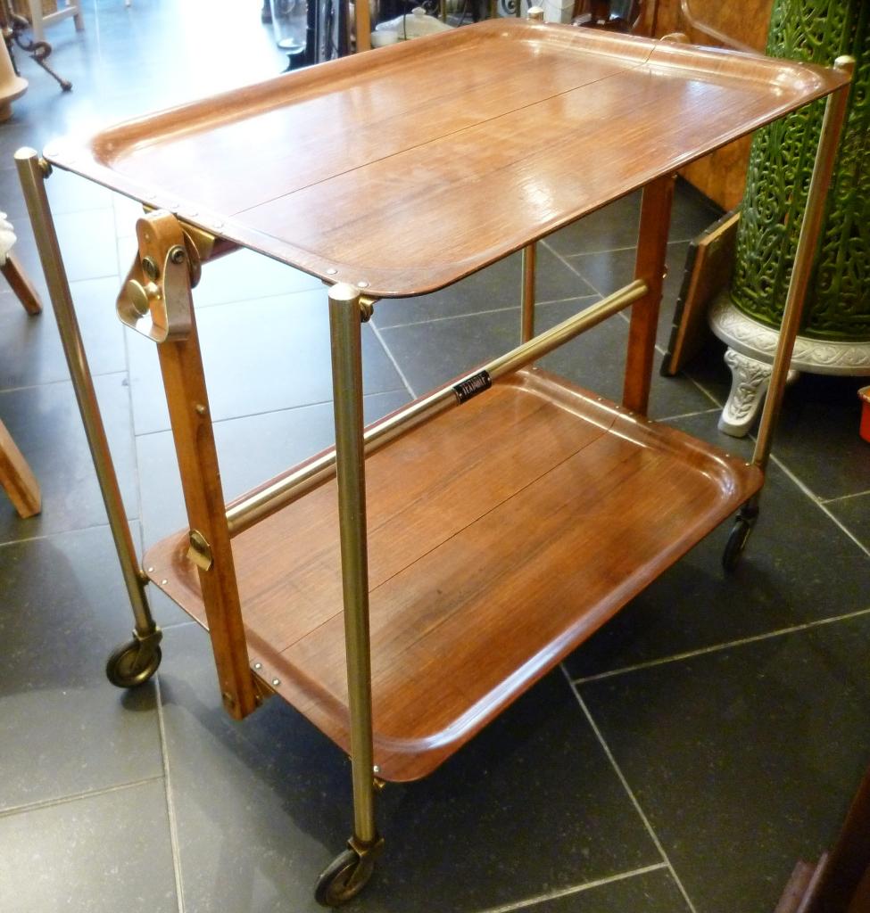 Opvouwbare vintage serveer trolley jaren 60/70 uit Frankrijk, 45 tot 60 cm, Kunststof, Vintage, Zo goed als nieuw