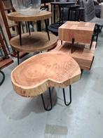Nieuwe mango boomstam bijzettafel € 45,- per stuk, Minder dan 55 cm, Nieuw, Mango hout, Overige vormen