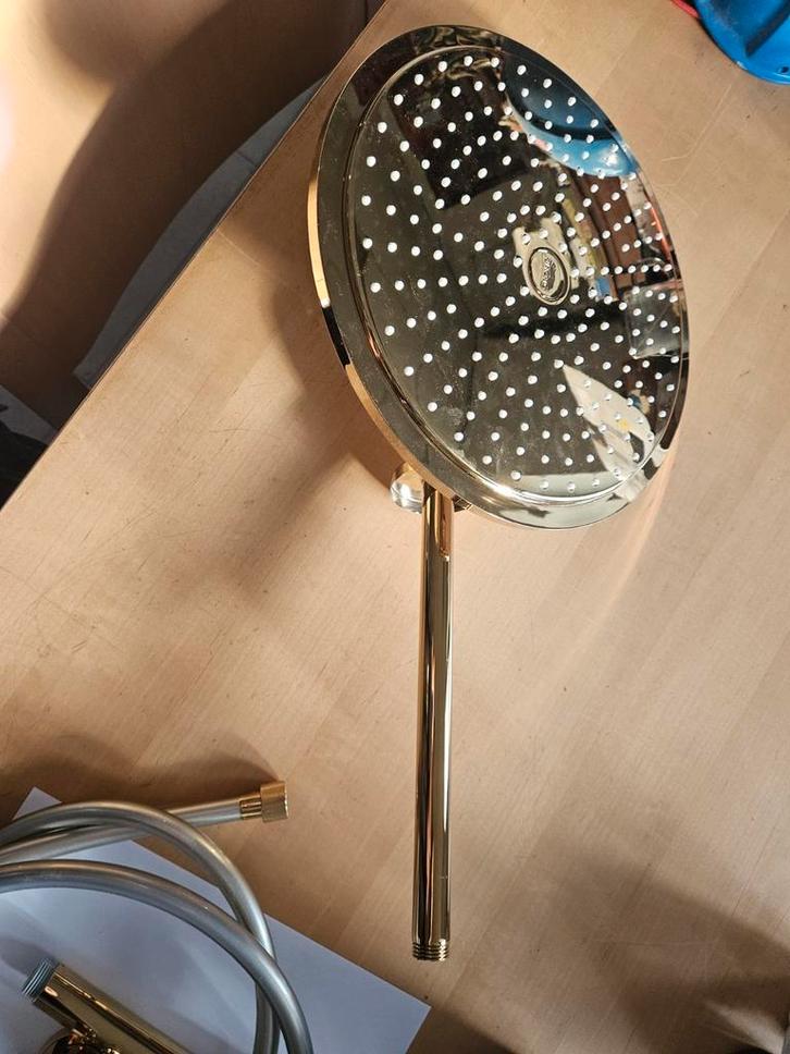 Grohe Gouden Regendouche, slang, handdouche, Doe-het-zelf en Verbouw, Sanitair, Zo goed als nieuw, Douche, Koper, Rvs, Ophalen of Verzenden