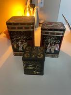 Drie Vintage Bewaarblikken - Aziatische Decoratie, Ophalen of Verzenden, Gebruikt, Overige, Overige merken