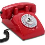 Opis Retro huistelefoon - vaste telefoon - rood/wit/zwart, Nieuw, Met draaischijf, Ophalen of Verzenden