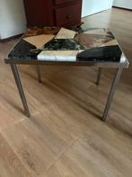 Vintage bijzettafel met marmeren blad, Ophalen, Minder dan 45 cm, Minder dan 55 cm, Gebruikt