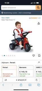 Ferrari kinder driewieler fiets duw fiets feber peuter, Zo goed als nieuw, Ophalen