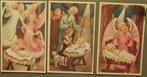 3 x Kerst met Engel en kribbe - Rie Schouten - jaren 50, Ophalen of Verzenden, 1940 tot 1960, Gelopen, Feest(dag)