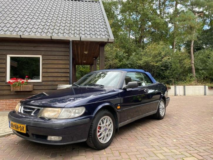 Mooie  Saab 9-3 2.0 I Cabrio 98 Blauw Electrisch dak. 1499,-, Auto's, Saab, Bedrijf, Saab 9-3, ABS, Airbags, Airconditioning, Alarm