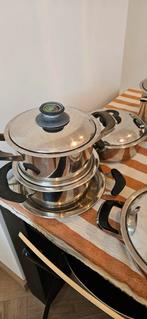 11 onverwoestbare AMC-  pannen ketels, Huis en Inrichting, Keuken | Potten en Pannen, Ophalen, Gebruikt, Rvs, Pannenset