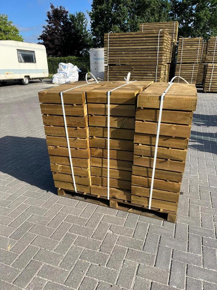 Blokken - Palissade - Zandbakrand, Tuin en Terras, Palen, Balken en Planken, Nieuw, Balken, Minder dan 180 cm, Ophalen