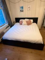 MALM bedframe 180x200 incl. lattenbodem + 4 bedlades, Huis en Inrichting, Ophalen, Zwart, Tweepersoons, Zo goed als nieuw