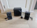 Logitech bureau speakers met subwoofer, Computers en Software, Pc speakers, Ophalen, Gebruikt, Audiokanaal 2.1, Logitec
