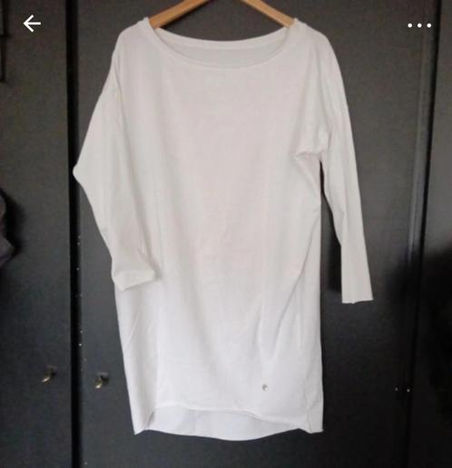 Witte lange tuniek xl boothals, Kleding | Dames, Blouses en Tunieken, Zo goed als nieuw, Maat 46/48 (XL) of groter, Wit, Ophalen of Verzenden