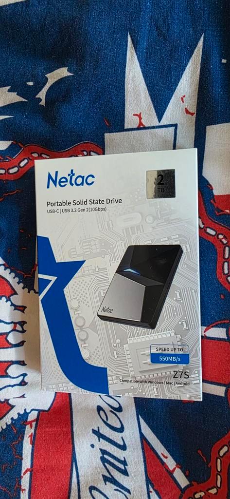 Netac Z7S 2TB Portable SSD, Computers en Software, Harde schijven, Nieuw, Laptop, Extern, SSD, USB, Ophalen of Verzenden