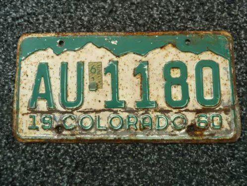 Kentekenplaat licenseplate Colorado 1960 USA, Verzamelen, Automerken, Motoren en Formule 1, Gebruikt, Auto's, Ophalen of Verzenden
