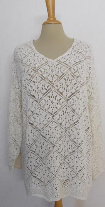 Leuke fijn gehaakte/knitwear beige trui! L/XL beschikbaar voor biedingen