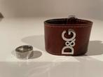 D&G ledere Armband + D&G Ring, Ophalen of Verzenden, Zo goed als nieuw, Zilver